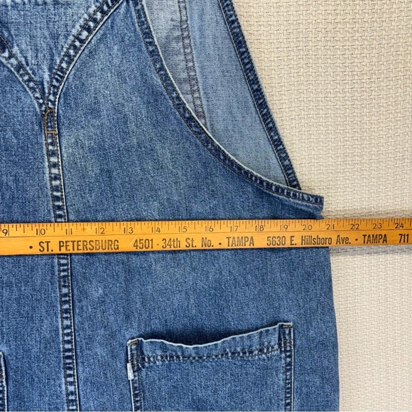 Vintage Y2K Levis Silver Tab Fits Men’s Size XL Blue Denim Baggy Overalls Faded - Picture 13 of 14